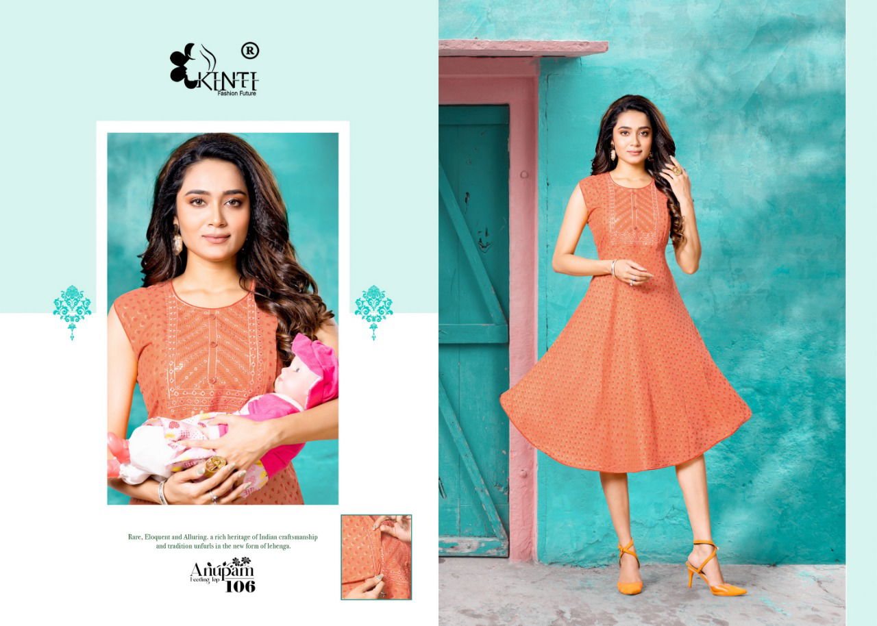 Kinti Anupam 101 Embroidery Heavy Rayon Daily Wear Kurti Collection